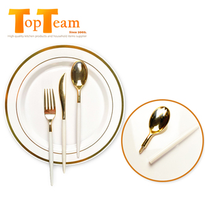 Detachable heavy duty plastic cutlery sets modern for birthday picnic disposable spoon fork knife sets