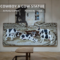 Statue de vache réaliste en fibre de verre, grande taille, personnalisée, respectueuse de l'environnement, sculpture animale pour la décoration de parcs, jardins et fermes
