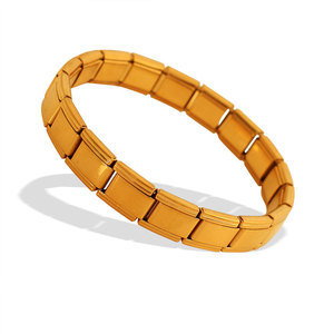 Bracelet à breloques italien personnalisé, tendance, anti-ternissement, en or massif 14k 18k, en acier inoxydable, pour hommes et femmes - Product Image 5