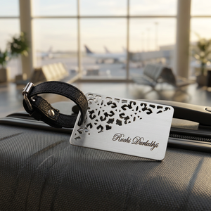 CUTWORK CUSTOMISABLE MODERN BRASS SILVER-PLATED HANDCRAFTED LUGGAGE <b>TAG</b> - Product Image 2
