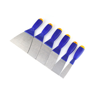 Spatule à mastic bleu-jaune avec poignée en plastique et lame en acier à haute teneur en carbone, ensemble d'outils de réparation de cloisons sèches 1'' 2'' 3'' 4'' 5'' 6'' pour commande en gros - Product Image 6