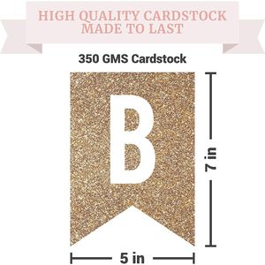 Bannière Joyeux Anniversaire à Paillettes, Drapeaux Lettres Dorées, Décoration de Fête Élégante pour Célébrations d'Anniversaire - Product Image 2