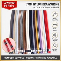 Cordons de capuche en nylon massif de 7 mm avec embouts métalliques en alliage, accessoires vestimentaires durables, adaptés aux cordons de pantalon et aux lacets