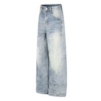 Pantalon en jean rétro coupe droite style américain - Nouveau modèle de pantalon large ample, amincissant et extensible de haute qualité