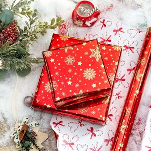 Christmas Wrapping <b>Paper</b> Birthday Wrapping <b>Paper</b> Red Gold Double-Sided Snowflake Star <b>Pattern</b> Gift Wrapping <b>Paper</b> - Product Image 2