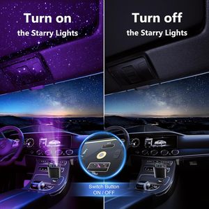 Cargador de Coche con Luz de Estrellas, Luz de Estrellas en <span class=keywords><strong>el</strong></span> Techo del Coche, Adaptador de Cargador de Teléfono para Coche 4 en 1 Retráctil, Cable USB C de Carga Rápida - Product Image 4