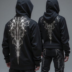 Vente en gros de survêtements unisexes en polyester/coton deux pièces pour hommes et femmes vêtements d'automne - Product Image 1