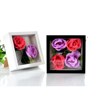 Personnalisé Offre Spéciale 3D boîte à ombre EN BOIS creux Cadre Photo Avec la profondeur de 6cm cadres pour la vente en gros de fleurs