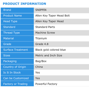 Đen Vàng Màu Xanh Titan <span class=keywords><strong>Bolt</strong></span> M5 M6 M8 Allen Key <span class=keywords><strong>Taper</strong></span> Đầu Bu Lông Vít Cho Xe Đạp Xe Máy Tai Nghe Phanh - Product Image 4