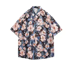 Bloemen Vakantie Paar Korte Mouwen Shirt L Lente En Zomer Nieuw Romantisch Los Zomer Cool Hawaiiaanse Stijl Shirt