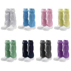 0.5 Strip ESD Anti Static Smashing Mesh PU Sole Long Boots Steel Toe Feet Protection High Boots Safety Shoes Cleanroom Shoes