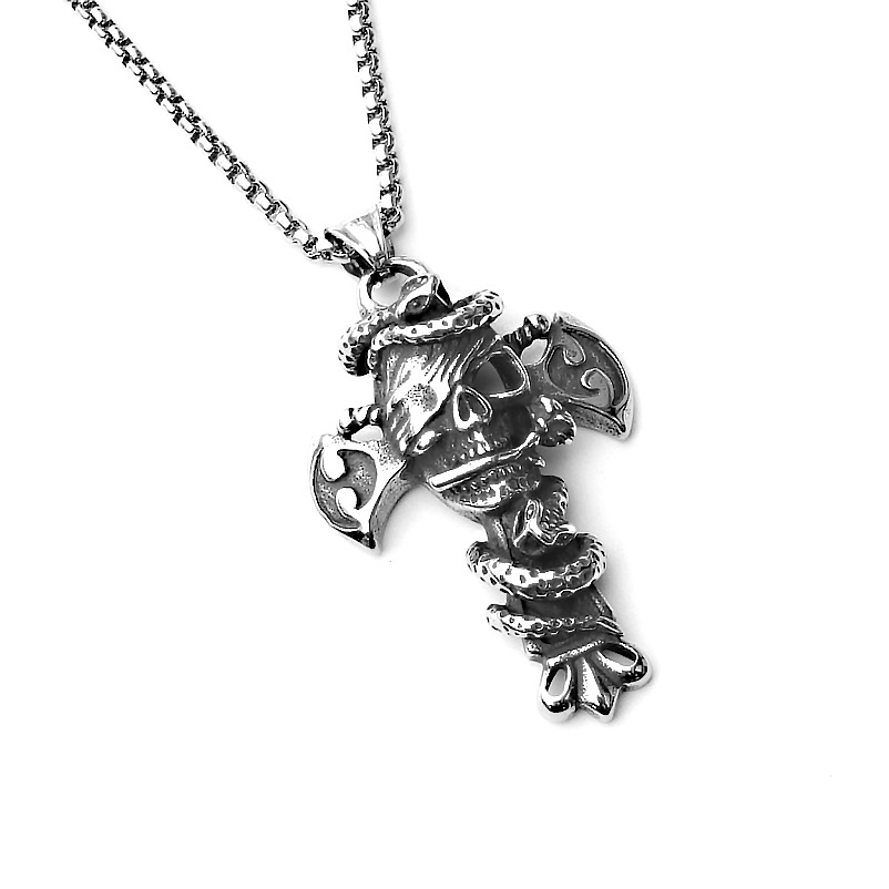 Cráneo demonio + CADENA DE ACERO INOXIDABLE