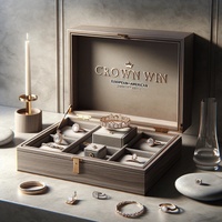Boîte à bague Crown Win haut de gamme en carton, mini boîte de voyage pour collier, emballage de bijoux, présentoir écologique, boîte cadeau rigide avec pelliculage mat