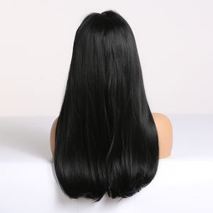 Ensemble de perruque longue droite noire mat haute température soie Limated Texture de cheveux prix inférieur perruque Hiar - Product Image 3