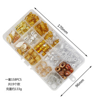 Kit d'accessoires de tressage DIY : Anneaux métalliques, pendentifs personnalisés or et argent, connecteurs à ressort pour dreadlocks