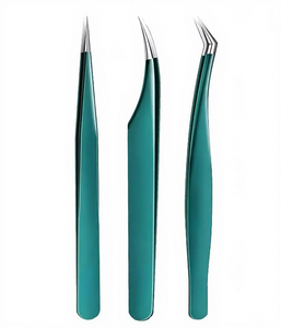 Nuevas Pinzas para Pestañas Antiguas, Rectas y Curvas de 45 y 90 Grados, de Acero Inoxidable, para Volumen y Mega Extensiones de Pestañas, con Logotipo Personalizado OEM - Product Image 1
