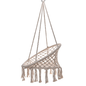 Traditional Outdoor Patio Garden <strong>Swing</strong> Hanging Rope Netting Steel <strong>Frame</strong> 500LBS Capacity for Home Living Room Outdoor Furniture - Product Image 3