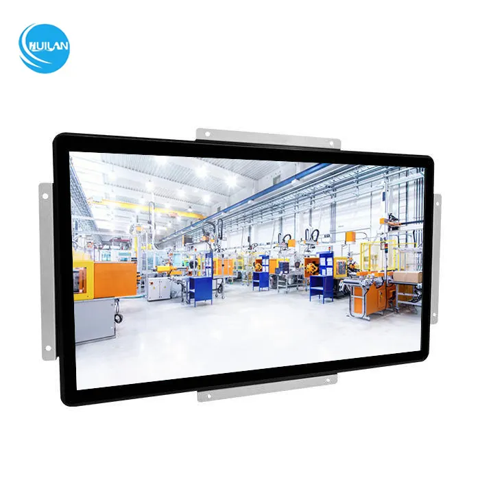 Monitor lcd industri 21.5 inci 1920x1080 IP65, monitor vga bingkai terbuka tahan air layar sentuh kapasitif