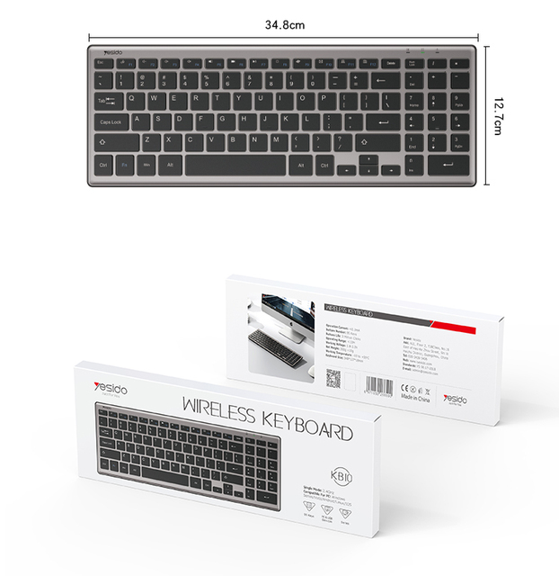YESIDO 2.4G Wireless Connected Instrument Sensitive Keyboard for Computer