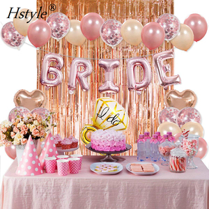 Oro rosa novia globo de la hoja, decoraciones de ducha regalos despedida de soltera fiesta, novia <span class=keywords><strong>Kit</strong></span> SET0330 - Product Image 1