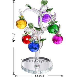 Arbre de pomme en cristal de style européen de 7 pouces pour la décoration de la maison, de la chambre à coucher, du bureau, du bar ou du bureau, pour les fêtes et les mariages - Product Image 6