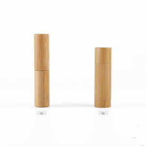 eco friendly natural bamboo lip balm stick tube 4g wooden wholesale customized print tube balm container
