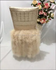 Luchuan Sequin Feather Stoel Decoratie Champagne Cover Stoel Stoelhoezen Voor Bruiloft