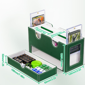 Boîte de rangement Juzi personnalisée en cuir PU écologique, portable, capacité 280+ cartes, chargement double face, pour cartes TCG Yu-Gi-Oh <span class=keywords><strong>et</strong></span> Pokémon - Product Image 2