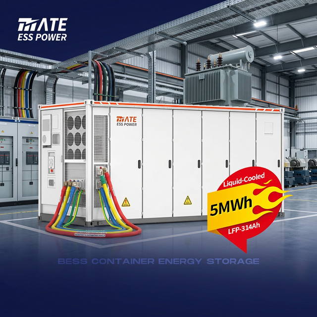 5MWh Liquid Cooled BESS Solar LFP Battery Storage Container for Industrial Backup Power with CAN Communication Fire Protection