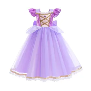 Wholesale Child Puffy Multi Layer Dress Kids Costume Bow Clothes Sets Girls Boutique Princess Flower Dresses