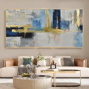 Pintura de Arte Abstracto grande hecha a mano sobre lienzo, decoración de pared al óleo minimalista moderna para el hogar, pintura al óleo minimalista pintada a mano