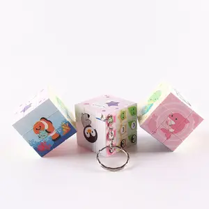 Venta al por mayor personalizado 3x3 Mini cubo mágico llavero <span class=keywords><strong>de</strong></span> juguete 30MM 35MM foto personalizada cubo mágico - Product Image 4