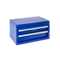 Vente en gros d'usine OEM/ODM, mini boîte à outils colorée en acier laminé à froid, boîte à outils de bureau à deux tiroirs, dessus rabattable, logo ISO9001