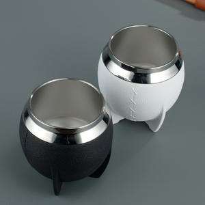 Gourde à yerba mate 10oz en acier inoxydable à double paroi, argentine, calabash, 280ml, tasse à thé, revêtement extérieur en plastique isolant - Product Image 3