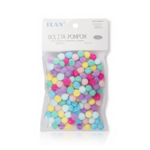 Ilan Bolita Pompom 1Cm Couleur Macaron 100Pc Fournitures Artisanales - Product Image 1