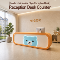 Comptoir de réception personnalisé en bois écologique pour la maternelle, le spa pour bébés et la formation, avec comptoir à thème de dessin animé pour mobilier enfant