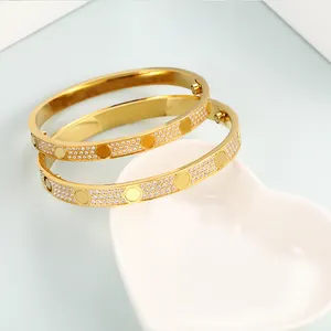 Mode Frauen am ganzen Himmel Diamant Armband Großhandel Edelstahl 18 Karat vergoldet Trend Armband Großhandel
