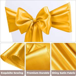 Saten sandalye Sashes ve yaylar düğün etkinlikleri ziyafet plaj ve sandalye kılıfı için otel sandalyeleri dekorasyon - Product Image 5