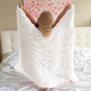 ผ้าห่มไหมกำมะหยี่ถักแบบพองๆ,ใหม่ผ้าห่มทำมือผ้ากำมะหยี่นุ่มพิเศษสำหรับตกแต่งบ้าน - Product Image 2