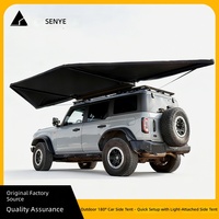 Vente Flash : Auvent latéral de voiture à 180 degrés avec éclairage LED, auvent rétractable en forme d'éventail pour 4x4, SUV et Overlanding