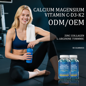 Calcium Magnesium <span class=keywords><strong>Vitamin</strong></span> C D3 K2 Gummibärchen <span class=keywords><strong>L</strong></span>-Glutamin <span class=keywords><strong>L</strong></span>-Carnitin 60 Stück Knochengesundheitsunterstützung für Frauen 2 Stück pro Portion OEM/ODM - Product Image 2