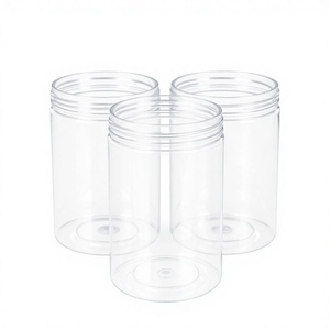 Round PET <b>Plastic</b> <b>Jar</b> 500ml 750ml 1000ml Clear Wide Mouth Screw Cap Container for Cookies Nuts Packaging Vietnam Manufacturer - Product Image 1
