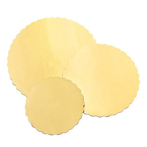 قاعدة كيك من الورق المقوى المموج بتصميم دانتيل ذهبي بسمك 3 مم، صينية وقاعدة كيك دائرية مع أطباق وأوعية، بيع مباشر من المصنع بالجملة - Product Image 5