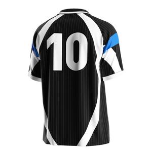 Maillot de football avec col polo à insert triangulaire, zones anti-humidité et tissu à séchage rapide pour une performance optimale le jour du match - Product Image 3
