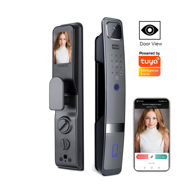 Tuya Smart Door Lock with Camera Digital Wifi Fingerprint Security Password Fully Automatic Smart Lock