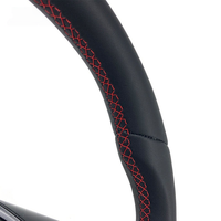 Volant sport en cuir et fibre de carbone à quatre branches avec bouton de klaxon, nouveau design amélioré pour Volkswagen MK7 MK8 MK6 MK5 Touareg