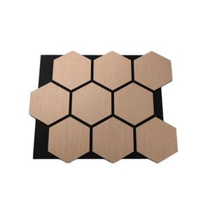 Panneaux acoustiques hexagonaux en placage de bois traditionnel, isolation phonique, écologiques, design graphique 3D, utilisation en bureau, hôtel - Product Image 5