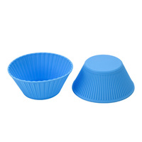 Moule à muffins rond en silicone de qualité alimentaire, résistant aux hautes températures, compatible four, moule à gâteau DIY