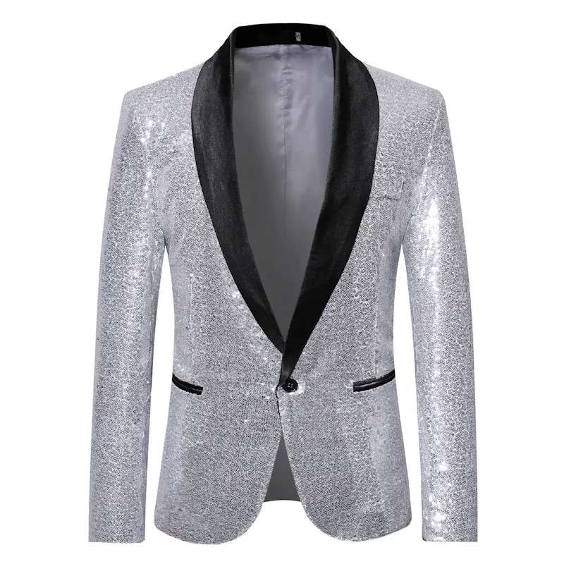 S-XXL Spring New Men's Wear Large casual dance sequin suit jacket top