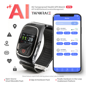 Montre connectée THINKRACE 4G GPS avec plateforme de suivi IA, suivi de santé, bouton SOS pour personnes âgées, montre de fitness - Product Image 1